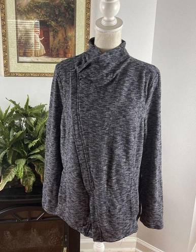 Krass&co G.H. Bass &  Womens Small Knit Zip Up Cardigan Sweater Gray XL/EG Long Sleeve