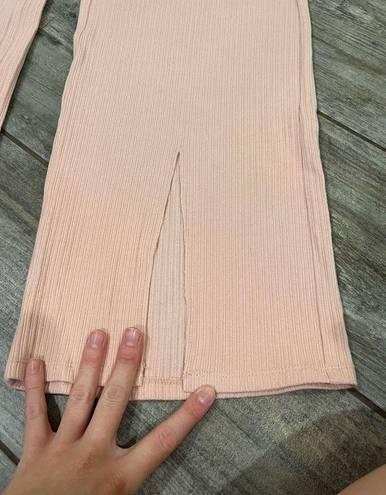 n:philanthropy  NWOT High Rise Pink Ribbed Flare Pants Size Small