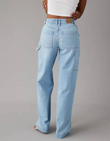 American Eagle Dreamy Drape Stretch Super High-Waisted Baggy Wide-Leg Jean in Easy Breezy Blue