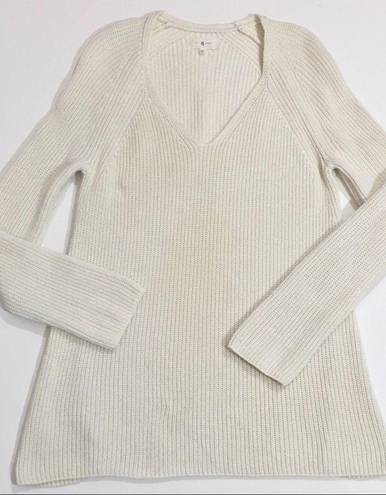 Lou & grey  Chunky Knit V Neck Sweater - Cream - Medium