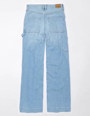 American Eagle Dreamy Drape Stretch Super High-Waisted Baggy Wide-Leg Jean in Easy Breezy Blue