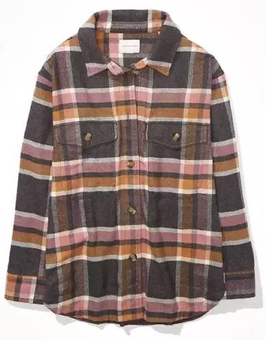 American Eagle AE Oversized Plaid Shirt Jacket