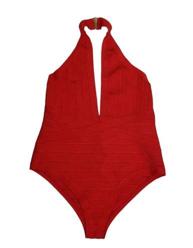 Boohoo  Womens XL Bandage Plunge Sunsuit in Red NEW