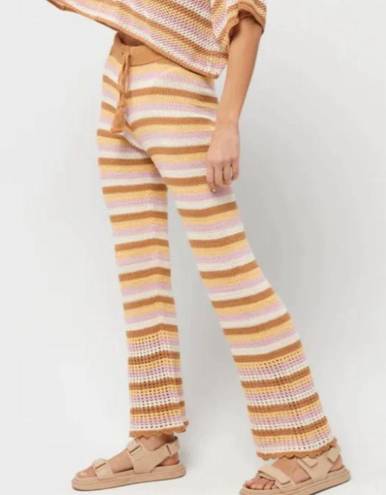 l*space L* TURN THE TIDE PANT Crochet Knit Stripe Size L NEW