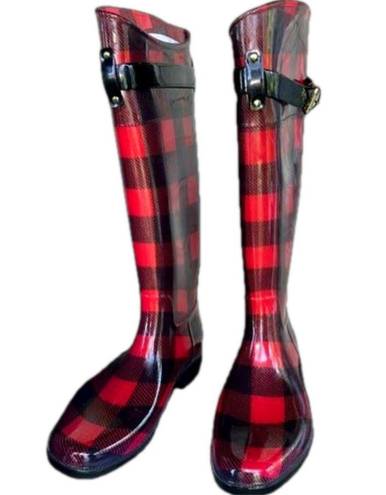 Ralph Lauren Lauren  Women's Rossalyn II 14” Buffalo Plaid Rain Boot Size 7