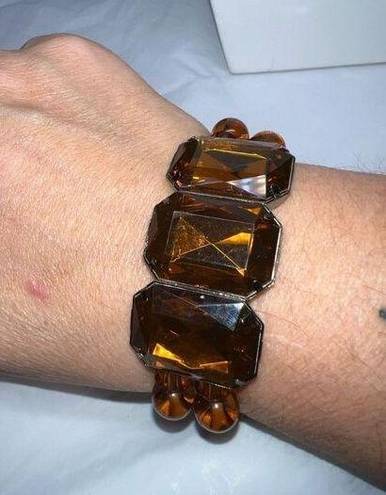 The Row Double Faux amber Colored Bead Focal Bracelet