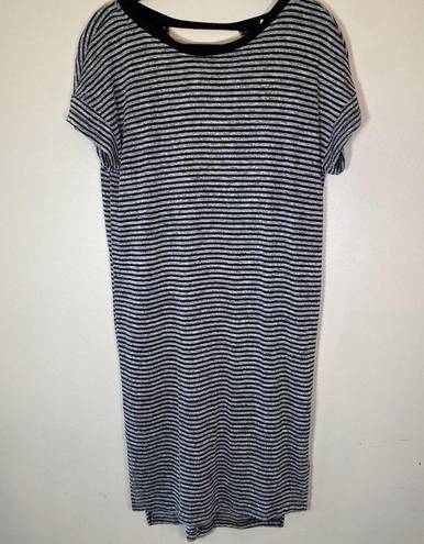 Lush Clothing Nordstrom Lush Midi Knit Dress in Grey and Black Stripe