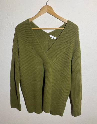 Vince . Overlap V-neck Tunic In Heather Botanica Long Sleeve Knit Top ( S )