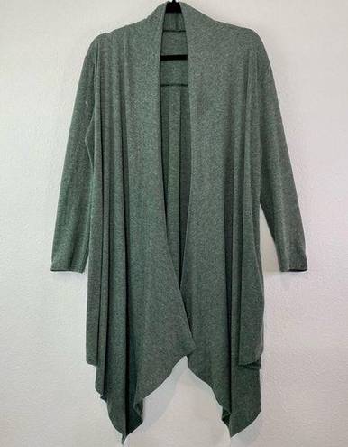 Zeagoo  Open Front Cardigan Muted Green Sz Medium Drapey Comfy Cozy Long Sleeve