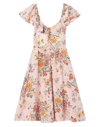 Rebecca Taylor Marlena Ruffle Dress Dusty Rose