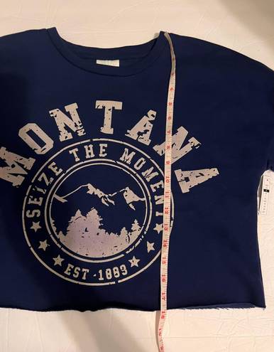 Abound Navy Montana Cropped Sweatshirt  Junior Size Small