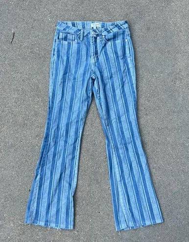 Shyanne  Cowgirl Western Railroad Stripe Blue Bell Flare Jeans Size 29