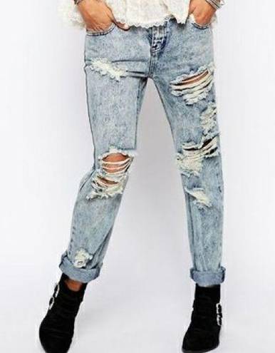 One Teaspoon  Awesome Baggies Jeans in 1966 Distressed Acid Wash Relaxed Fit