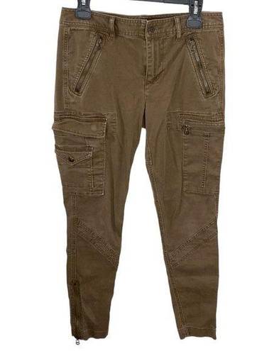 Polo  Ralph Lauren burnished brown slim cargo zippered pants size 8