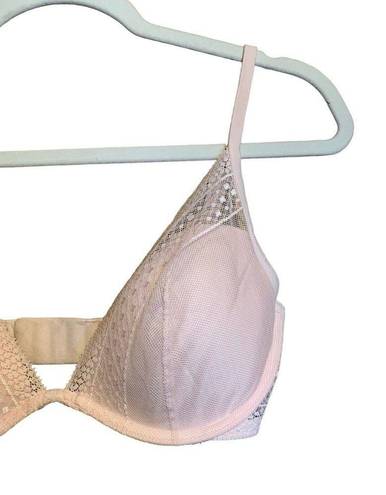 Victoria's Secret  Size 32DD Pink Lace Mesh Incredible Plunge Underwire Bra