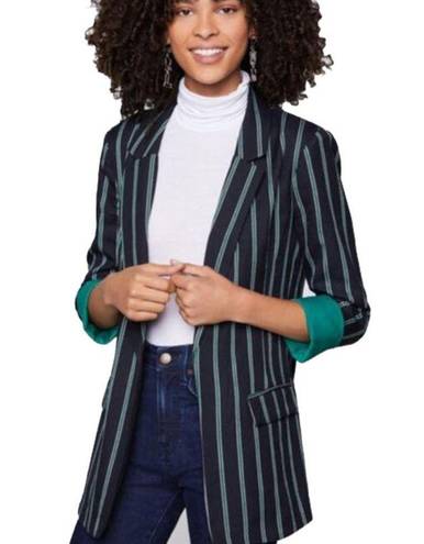 BCBGeneration  Navy Green Striped Blazer Medium