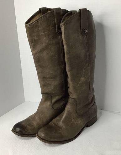 Frye  Melissa Button Brown Size 7 B Knee High Tall Riding Boots Women’s