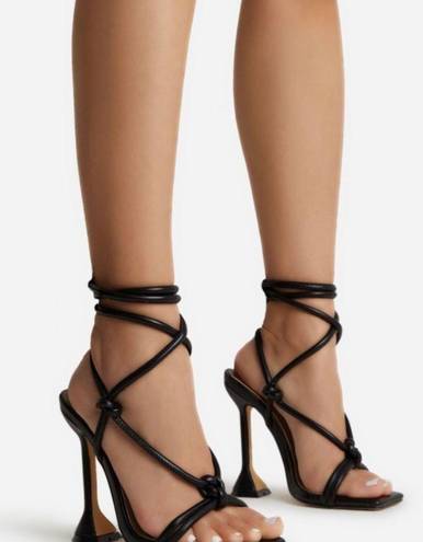 EGO Lace Up Square Toe Heels