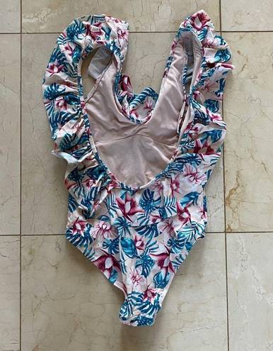 Cabana Del Sol  Ruffle One Piece Like New Sz Small