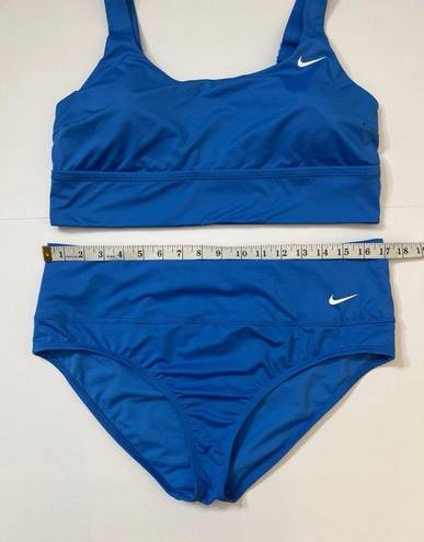 Nike Pacific Blue Midkini & High Waisted Bikini 2-Piece Swim Set Sz XL Women