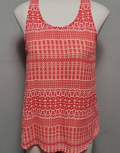 Cynthia Rowley  coral geo keyhole back tank size small