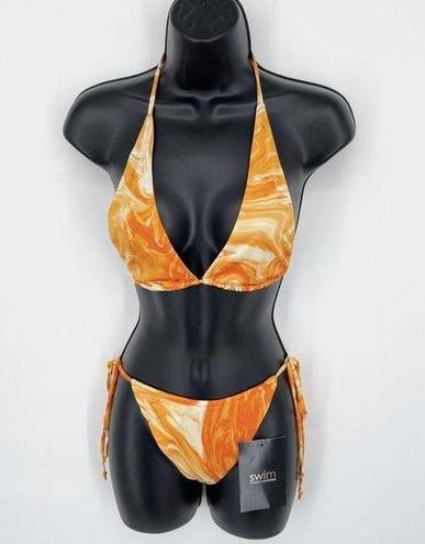 Naked Wardrobe  Swim Dreamsicle String Bikini Swimsuit NEW Sz S Style NW-W0732