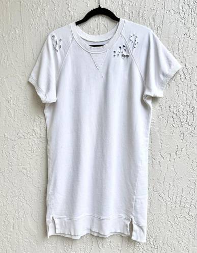 Pistola  Quinn French Terry Short Sleeve Distressed T-Shirt Dress Wish Bone Small