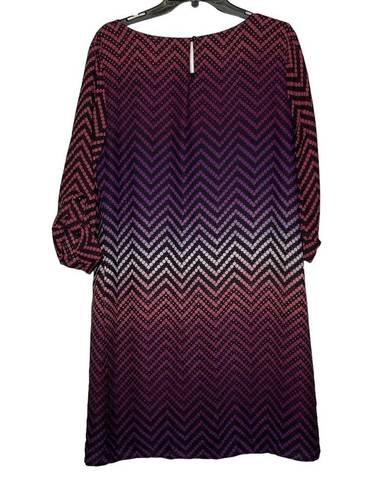 Luxology  Dress Size 10 Multi Color Chevron Striped Womens Lined Polyester