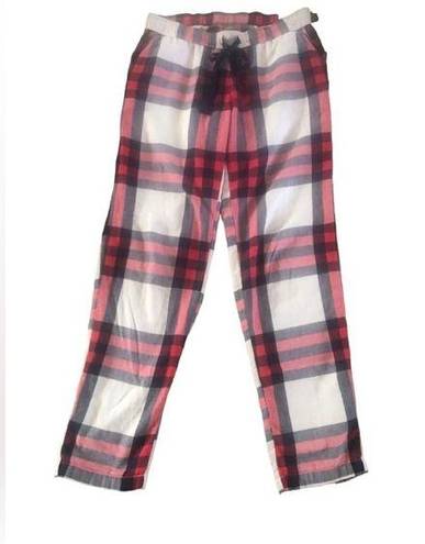 Aerie  Plaid Drawstring Sleep Lounge Pant S Pull On Flannel Elastic Waist Red