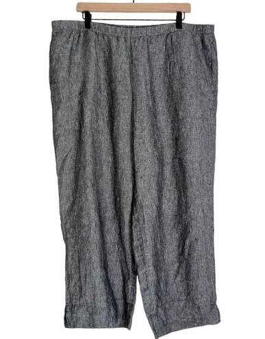 J.Jill  Linen Love Linen Women’s Wide Leg Crop Pants Grey Marl Size XL