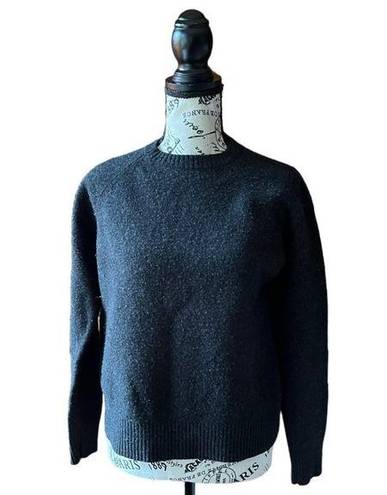 J.Crew  womens lambs wool charcoal gray heavy pullover sweater L preppy classic