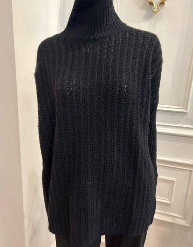 Garnet Hill  Black Lambs Wool Rabbithair Turtleneck Sweater