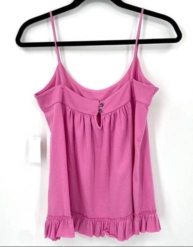 Gap  Spaghetti Strap Ruffle Hem Top Pink Small NWT