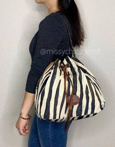 Dooney & Bourke  Vintage Zebra Print Drawstring Bag