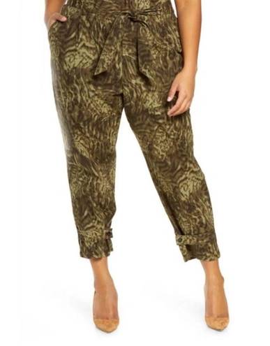 Good American NEW  UPGRADE PAPERBAG WAIST TROUSERS PANT JUNGLE GREEN SIZE 22