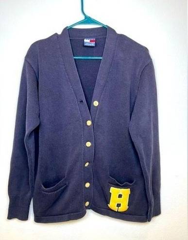 Tommy Hilfiger Vintage 90’s  Navy Blue Letterman Cardigan. GUC Medium