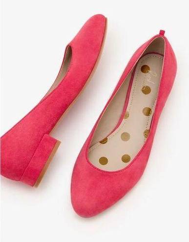 Boden Amelie Low Heel Ballerinas Shoes Suede Slip On Pointed Toe Pink 6.5