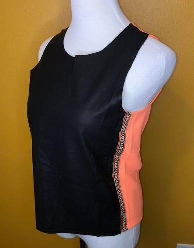 English Rose  Shirt Black Orange Aztec Tank Top New S