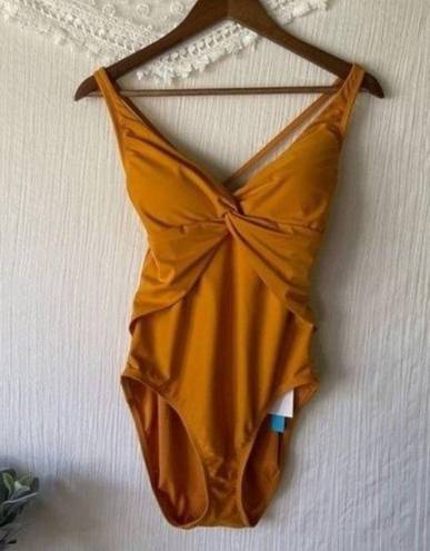 Bleu Rod Beattie  One Piece Swimsuit Desert Dreams Golden Yellow NWT 12