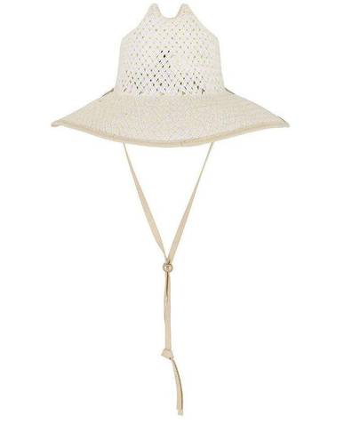 Lele Sadoughi  Straw Checkered Hat in White Washed New as-is Womens Western