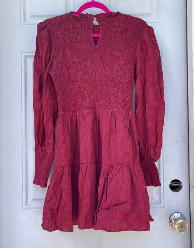 Sugar Lips BNWT  Elizabeth High Neck Smocked maroon mini dress ❤️