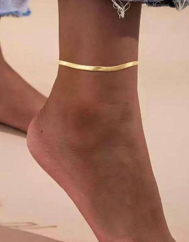 Anthropologie 18K Gold Herringbone Diamond Anklet Or Bracelet