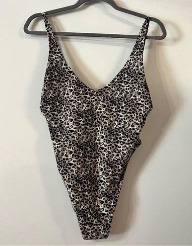 Relleciga  Leopard One Piece Sexy Swimsuit Animal Cheetah Thong XL Open Back