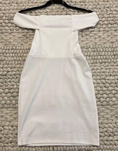 Charlotte Russe White Off The Shoulder Mini Bodycon Dress