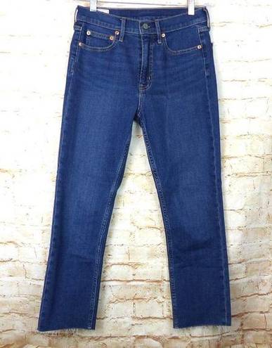 Gap  Jean Women 27 4 P Blue Wash Vintage Slim High Rise Ankle Raw Hem Denim