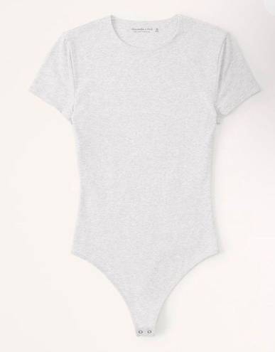 Abercrombie & Fitch Short-Sleeve Cotton-Blend Seamless Fabric Crew Bodysuit