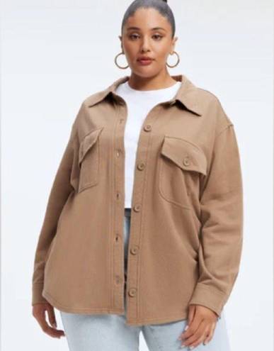 Good American  Tan Fleece Shacket