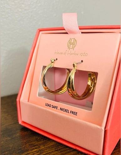 House of Harlow  1960 gold hoop earrings​