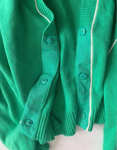 CAbi  Wallis Retro Cropped Burst of MintJulep Green Cardigan Embellished Buttons