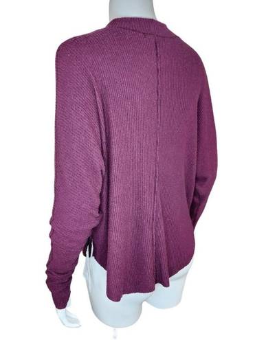 Treasure & Bond  Women's Medium Burgundy Stem Drop Shoulder Long Sleeve Sweater